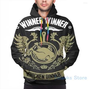 Moletom Masculino Moletom Masculino Para Mulheres Engraçado PUBG Winner Frango Jantar Estampado Moletom Com Capuz Casual Streatwear