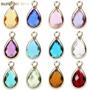 Nuovo arrivo Mix Colors Fai da te Crystal Birthstone Ciondola Charms per collana Bracciale Gioielli Pendenti in vetro trasparente Accessori 326L