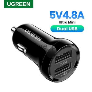 Outros Carregadores de Baterias UGREEN Mini 4.8A USB Carregador de Carro Para Celular Tablet GPS Carregador Rápido Car-Charger Dual USB Car Phone Charger Adapter in Car x0720