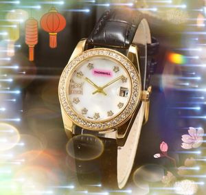 Top quality Small Dial Leather Strap Watches Women Star Bee Diamonds Ring Clock Japan Quartz movement Chronograph Rose Gold Band Stainless Steel Case Watch Gifts