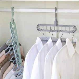 9-hole Clothes hanger organizer Space Saving Hanger multi- folding magic hangers drying Racks Scarf clothes