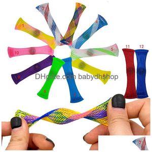 Giocattolo di decompressione Fidget Marbles Ball Autismo Adhd Anti Giocattoli Sollievo sensoriale all'ingrosso Hand Fidgets Net Tube con vetro 0502 Drop Deli Dhmhn