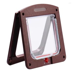 Cat Carriers 4 Way Locking Pet Security Door Install In Interior And Exterior Doors Flap Weatherproof For Wooden PVC Metal Brick Wall