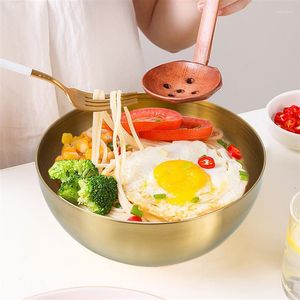 Tigelas Tigela Aço Inoxidável Salada Misturando Servido Italiano Recipiente de Metal Coreano Arroz Cozinha Fruta Ramen Macarrão