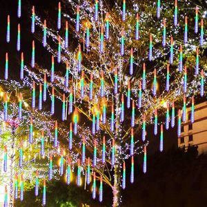 Saiten Meteorschauer LED-Lichterkette Girlande Weihnachtsbaumschmuck Hochzeit im Freien Terrasse Garten Jahr Straßenlaterne