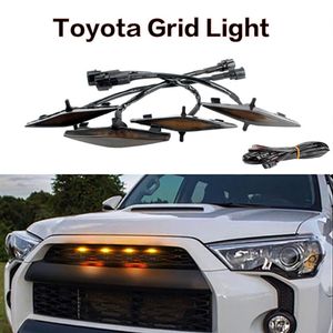 1Set Car Grid Light Small Yellow Light Grille Middle Mesh Light Suitable for Toyota 4RUNNER TRD PRO Off-road 2014-2019221G