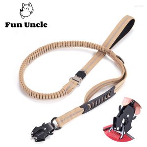 Dog Collars Explosion-proof Leash 4 In 1 Absorbing Training Tactical Reflective Bungee Pet With Quick Release/Lock Frog Clip
