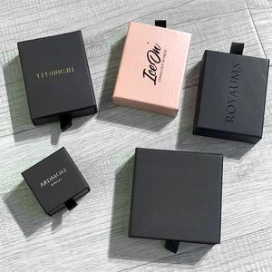 Custom LOGO design Box Necklace Bracelet Earrings Jewelry Packaging Display pink 10pcs Pull Out Whole Lots Bulk packaging T2002175
