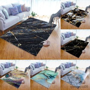 Carpets 3D Marbling Flannel Rugs and Carpets for Home Living Room Mats Hallway Antislip Kitchen Mat Big Floor Rugs Bedroom Decoration R230720