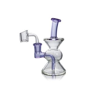 Waxmaid 5.12inches Gourd Mini clear blue Beaker purple Glass Bongs water pipe 4 slots Hookahs 14mm Joint dab rigs oil rigs US warehouse retail order free shipping