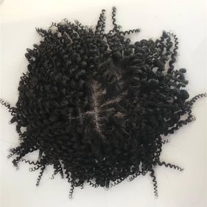 Full spetsmän Toupee Afro Curly Swiss Lace Men Wig Curly High Quality kan anpassas av mäns Toupee -ersättningssystem212Z