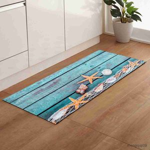 Carpets Modern Kitchen Mat Beach Shell Printed Bedroom Entrance Doormat Home Floor Mats Living Room Carpet Bathroom Anti-Skid Rug R230720