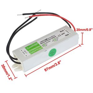 30pcs DC 12V 10W Su Geçirmez IP67 Elektronik LED Drive Adaptör Açık Hava Kullanım Güç Kaynağı LED Şeritler Aydınlatma Transformatörü AC 90-250V259S