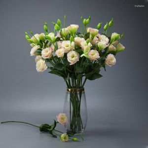 Dekorative Blumen, 1 Zweig, künstliche Kunstblume, Seide, Eustoma, Heim-Hochzeitsdekoration, Lisianthus-Arrangement, Mithelfer