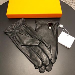 Men Genuine Leather Gloves Fashion Letter Diamond Glove Party & Banquet Trendy Thicken Man Mittens183G