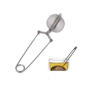 Caffè Utensili da tè Utensili da cucina Accessori Infusore Sfera in acciaio inossidabile 304 Colino a maglie Erbe Spezie Filtro Diffusore Manico a sfera D Dhdko