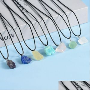 Hänge halsband naturliga irregar malm fluorit kristall halsband energi sten läkning ametyst meditation yoga gåva grossist dhgarden dhwye