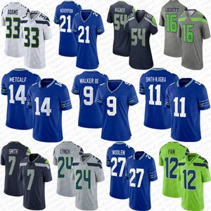 14 DK Metcalf Geno Smith Jaxon Smith-Njigba Football Jersey Devon Witherspoon Tyler Lockett Tariq Woolen Kenneth Walker III Marshawn Lynch Sam Howell Steve Largent