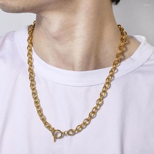 Chains Geometric Gold Color Clasp Choker OT Buckle Chain Toggle Necklaces For Women Men Different Size Metal Necklace Jewelrys