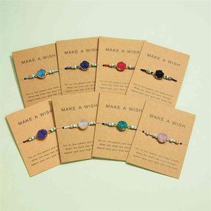 Pulseiras de pedra natural para mulheres com estiramento círculo da lua decorativas pulseiras ajustáveis para casais presente de amizade 189H