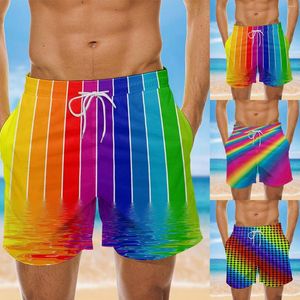 Męskie szorty męskie kolorowe nowatorskie plażę oddychającą oddychającą nadruk krótka noga pływanie pnie męskie kombinezony desek mężczyzn