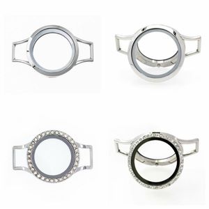 Tennis 5st 10st 30mm Magnetic Glass Floating Locket Copy Rostfritt stål Klocka Wrap -armband Bangle Fit For Charms Jewelry2667