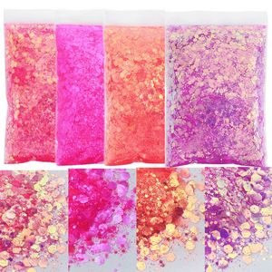 Nail Glitter 4 Bag50g Bright Color Mixed Hexagon Art Ultrathin Sequins Fine y Bulk Decoration Accesories for Polish 230801