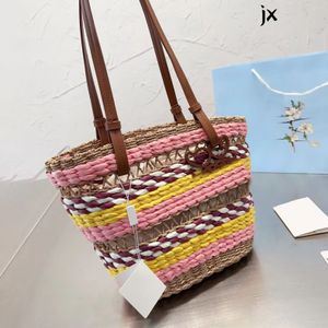 10A Luxurys Bucket Pochette Verão Weave Cross Body Clutch Beach Bags Womans Raffia Basket Straw Anagram Bolsa de Ombro Dobre Shopper Totes Bolsa Mens Designer Bags