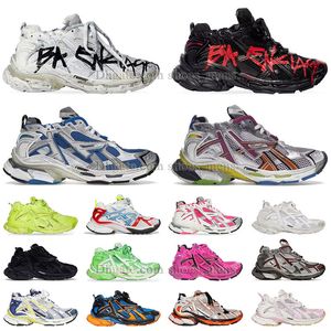 Luxury Brand Track Runners 7.0 Men Designer Shoes Women Balenciha Runner 7.5 Graffiti White Blue Orange Black Multicolor Mens Shoes Trainers Big Size 12 46 Sneakers