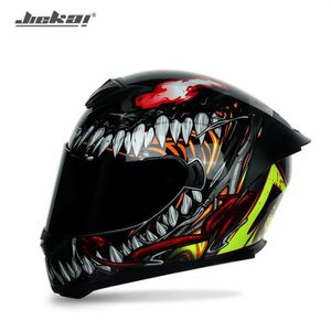 Jiekai motorcycle helmets for men and women off-road locomotive full-covered personality cool dual-lens anti-fog four seasons loco282w