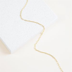 Kedjor Rektangulär länk Basic Gold Chain Necklace Thin Dainty Smycken Rostfritt stålhalsband för kvinnor224p