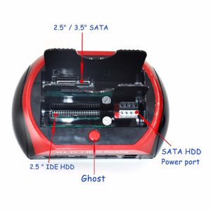 3 5 2 5 SATA IDE 2 Çift Dock HDD Docking İstasyonu E-SATA HUB Harici Depolama Muhafaza Parçaları AB US Plug239b