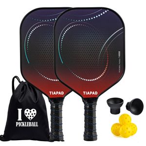 Raquetes de squash TIAPAD Pickle Ball Paddle Set Suporte de superfície de fibra de vidro leve com bolsa de transporte de bolas internas e externas 230719