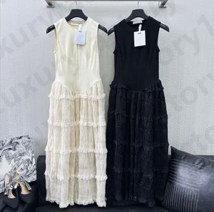 Vestidos casuais femininos de verão, vestido liso com decote em O e sem mangas, elegante, casual, feminino, vestido longo