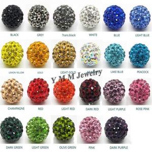 Whole 500pcs 10mm Clay Pave Disco Ball Rhinestone Crystal Beads Mix Colours For DIY Ship287F