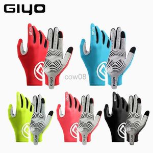 Велосипедные перчатки Giyo Gloves езды на велосипедные перчатки с полными пальцами против скольжения с длинными пальцами MTB Glove Bicyc Lycra ткани Mittens Road Bike Equipling Equiption Hkd230720