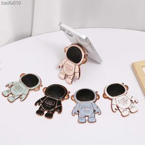 Cartoon Plating 3D Astronaut Stand Phone Holder Mobile Phone Stand Socket Mobile Phone Accessories Expanding Stand Phone Bracket L230619