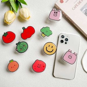 Corea Cute Tomato Cartoon Finger Holder Griptok Mobile Stand Grip Tok Girevole Supporto cellulare Smart phone Anello Accessori L230619