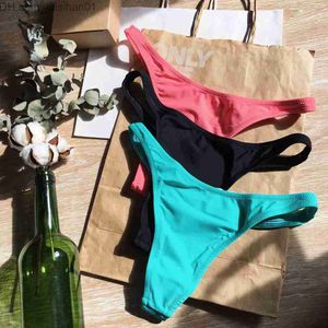 Kvinnors badkläder Lunamy baddräkt thong baddräkt kvinnors bikini botten och topp sexig bikini kostym strand slitage t-back kvinnor baddräkt z230720