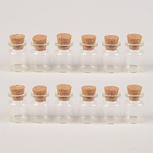22x30x12 5 mm 5 ml Mini bottiglie di vetro trasparenti trasparenti con tappo in sughero Barattoli di vetro piccoli vuoti Pendenti con bottigliette dei desideri 100 pezzi242t