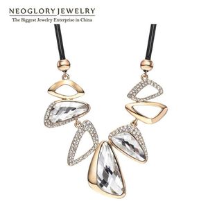 Neoglory Big Crystal Czeski łańcuch mody dhinestone Choker oświadczenie Naszyjnik dla kobiet Bijoux BIB WIELKIEJ JEALLY 2021 CN2 DHOKE250D