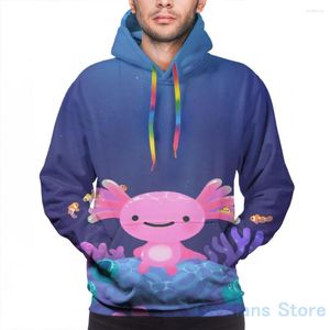 Sweats à capuche pour hommes Sweat pour hommes pour femmes Funny Coral Axolotl (2) Imprimer Sweat à capuche décontracté Streatwear