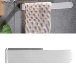 Stainless Steel Towel Rack Punch Free Bathroom Shelf Self-Adhesive Wall Hanging Brushed Towel Rod Storage Toilet Paper Holder L230704