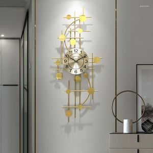 Wall Clocks Hall Creative Metal Decorative Clock Luxury Silent Digital Modern Design Reloj Pared Room Decorations