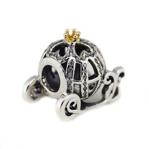 Fits for Pandora Bracelet & Necklace Cinderella Pumpkin Silver Beads New Original 925 Sterling Silver Charms DIY Whole 1pc lot242y