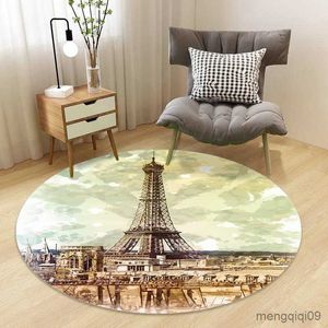 Carpets Nordic Fashion Style Round Carpet Coffee Table Bedroom Computer Swivel Chair Cushion Decoration Simple Non-slip Mat Tapis Rond R230720