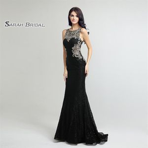 Luxus Tüll Meerjungfrau Kristalle Pailletten Prom Hohl Zurück 2020 Sexy Sheer Mieder Elegante Vestidos De Festa Abendkleid Anlass LX17308U