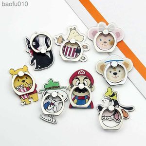 Hot Sales 1 Piece Quality Acrylic Anime Mobile Phone Holder Ring Stand Cute Cartoon Cat Bear Ring Holder Smartphone Accessories L230619