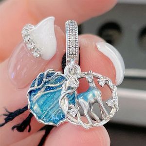 Solide 925 Sterling Silber Doe Patronus Dangle Charm Bead passend für europäische Pandora-Schmuckarmbänder235B