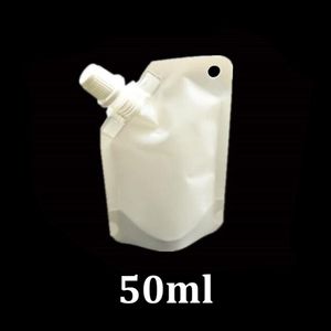 50ml small white plastic food packaging bag filling doy pack pouch water liquid juice drink 50 ml mini stand up bag with corner sp208l
